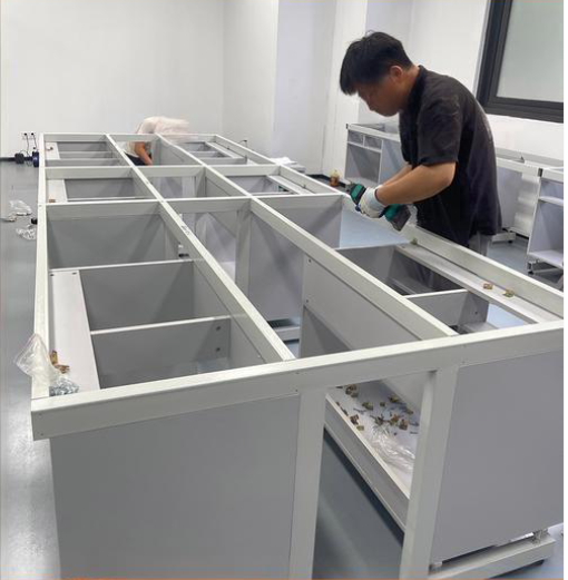 实验室台柜现场安装